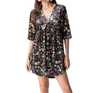NATURAL LIFE Black Floral High-Low Dress